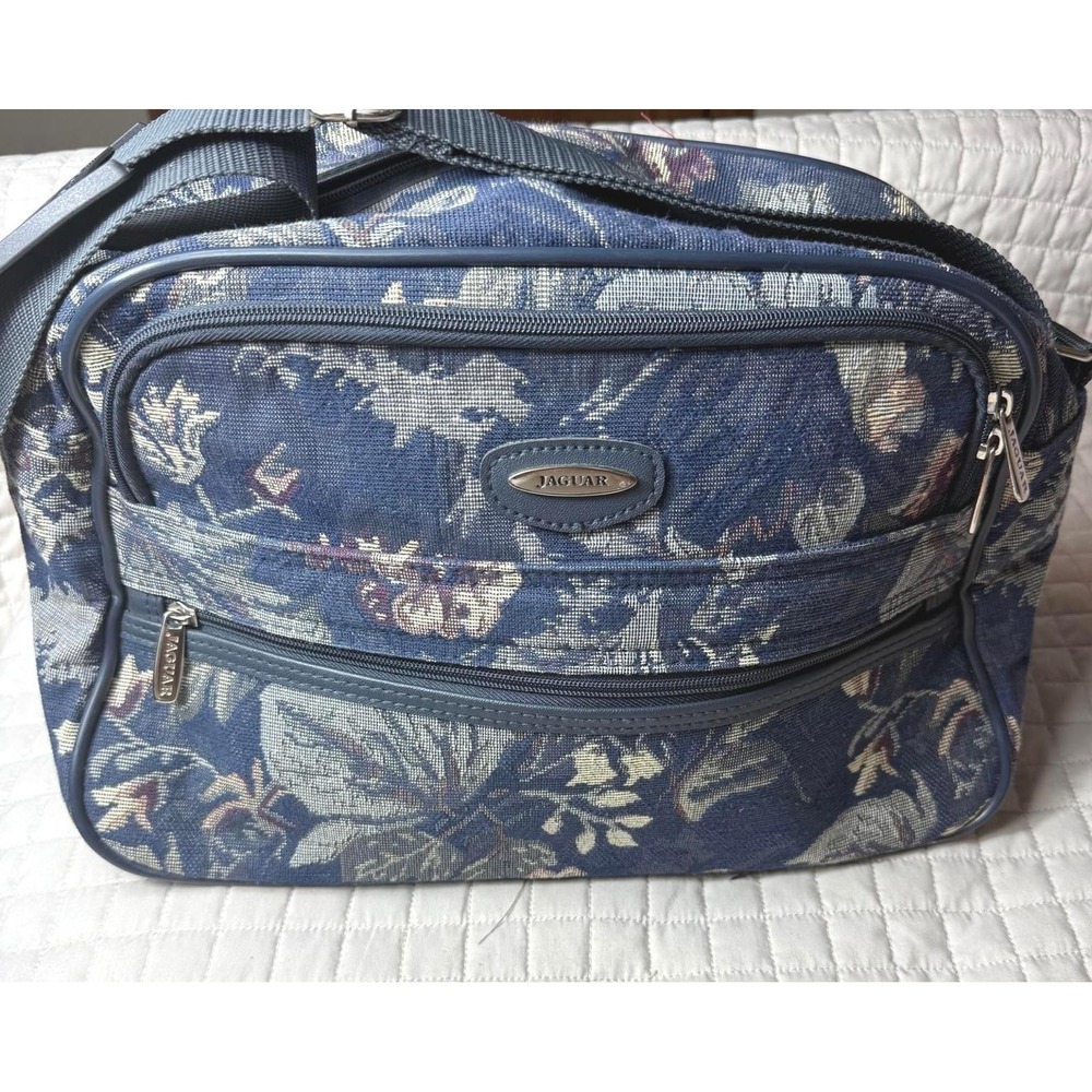 Vintage Jaguar Floral Tapestry Weekender Travel Luggage Bag‎ Soft Shell Carry-on